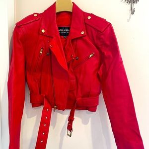 SOLD ON MERCARI. Wilson’s Leather Red Cropped Moto